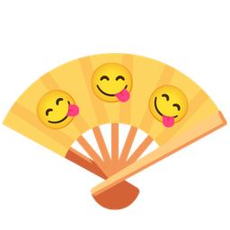 Folding hand fan and Face savoring food