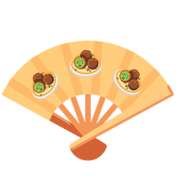 folding hand fan and falafel