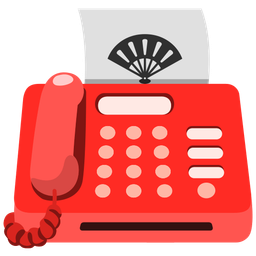 folding hand fan and fax machine