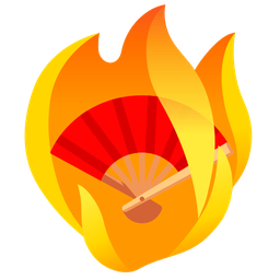folding hand fan and fire