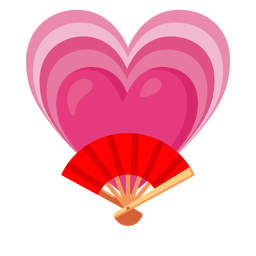 folding hand fan and growing heart