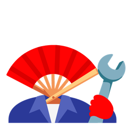 folding hand fan and hammer and wrench