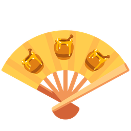 folding hand fan and honey pot