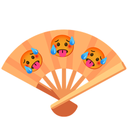 folding hand fan and hot face
