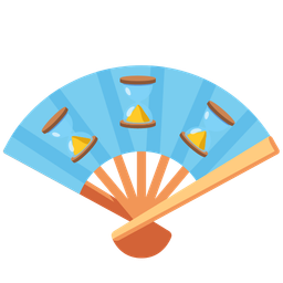 folding hand fan and hourglass done