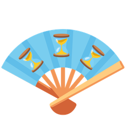 folding hand fan and hourglass not done