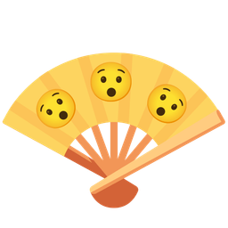 folding hand fan and hushed face