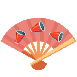 folding hand fan and megaphone