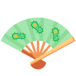 folding hand fan and microbe