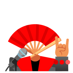 folding hand fan and microphone