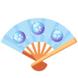 folding hand fan and mirror ball