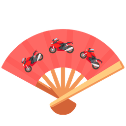 folding hand fan and motorcycle
