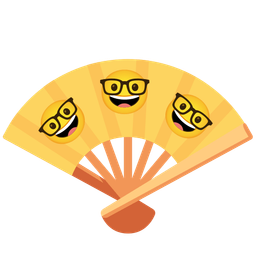 folding hand fan and nerd face