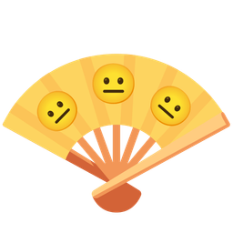 folding hand fan and neutral face