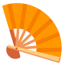 folding hand fan and orange heart