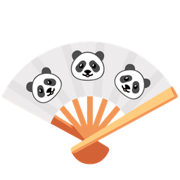 folding hand fan and panda