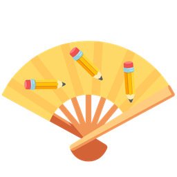 folding hand fan and pencil