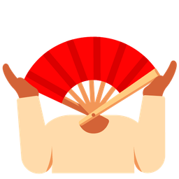 folding hand fan and person shrugging