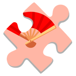 folding hand fan and puzzle piece