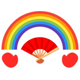 folding hand fan and rainbow
