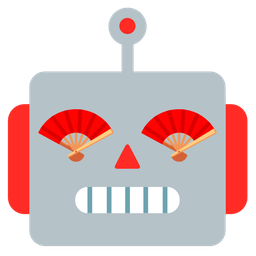 folding hand fan and robot