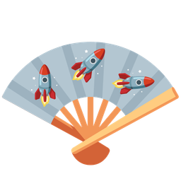 folding hand fan and rocket