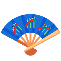 folding hand fan and roller coaster