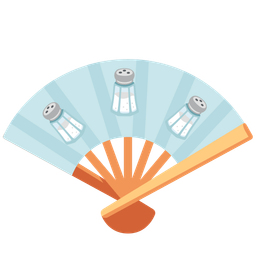 folding hand fan and salt