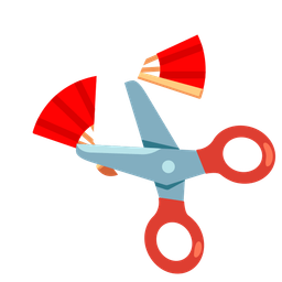 folding hand fan and scissors