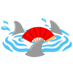 folding hand fan and shark