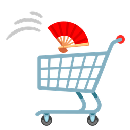 folding hand fan and shopping cart