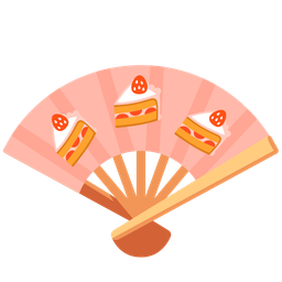 folding hand fan and shortcake