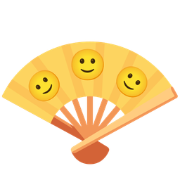 Folding hand fan and Slightly smiling face