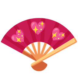 folding hand fan and sparkling heart