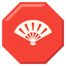 folding hand fan and stop sign