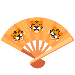 folding hand fan and tiger face