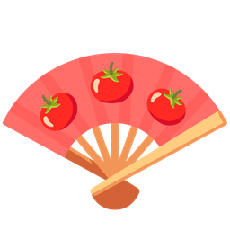 folding hand fan and tomato