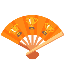 folding hand fan and trophy