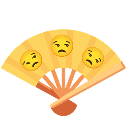 folding hand fan and unamused face
