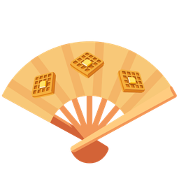 folding hand fan and waffle