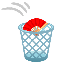 folding hand fan and wastebasket