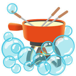 fondue and bubbles
