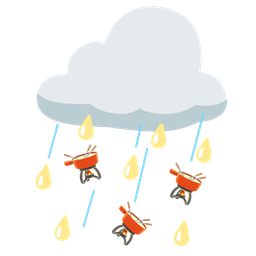 fondue and cloud with rain