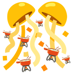 fondue and confetti ball