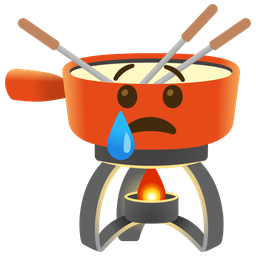 fondue and crying face