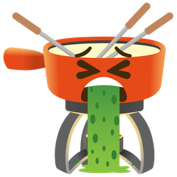 fondue and face vomiting