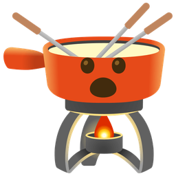 fondue and face with open mouth