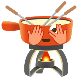 fondue and face with peeking eye