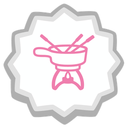 fondue and fish cake with swirl