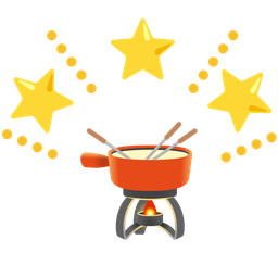 fondue and glowing star